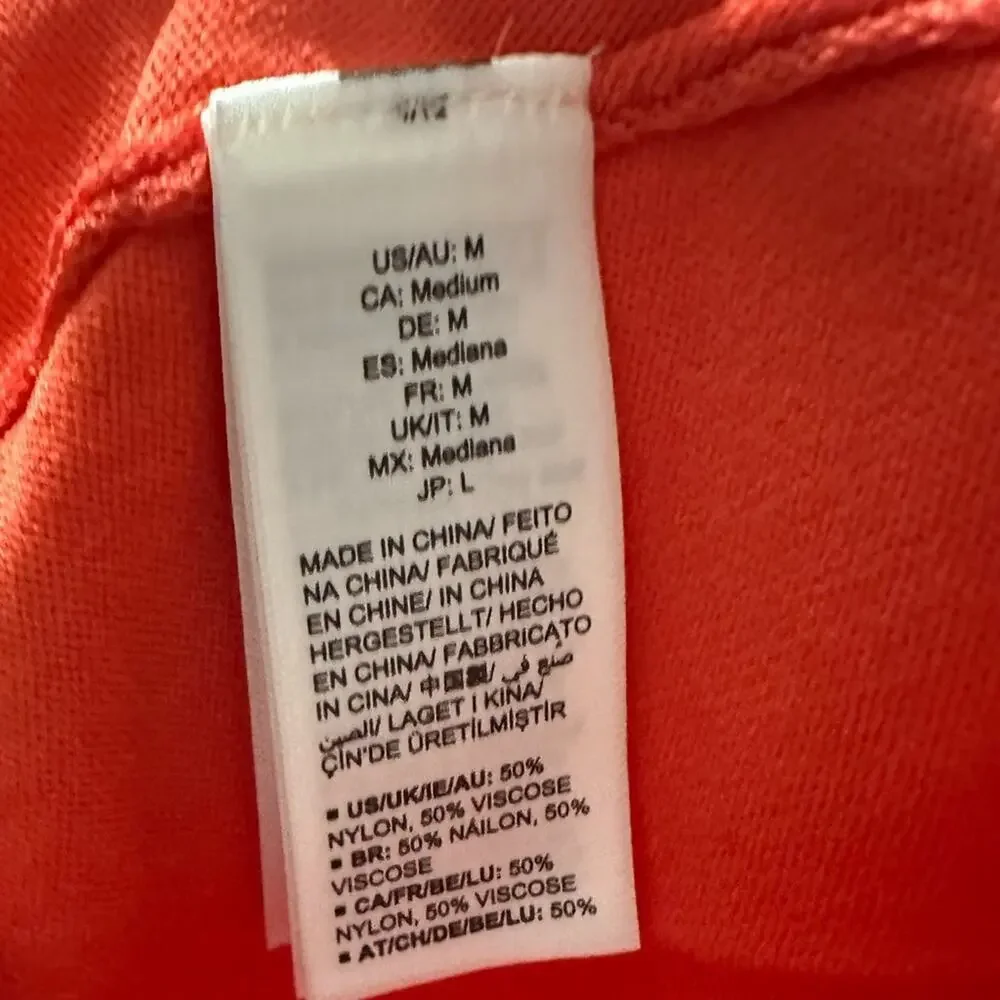 The Drop Valentina Women's One Shoulder Crop Stretchy Top Fire Orange Size M - Picture 4 of 4